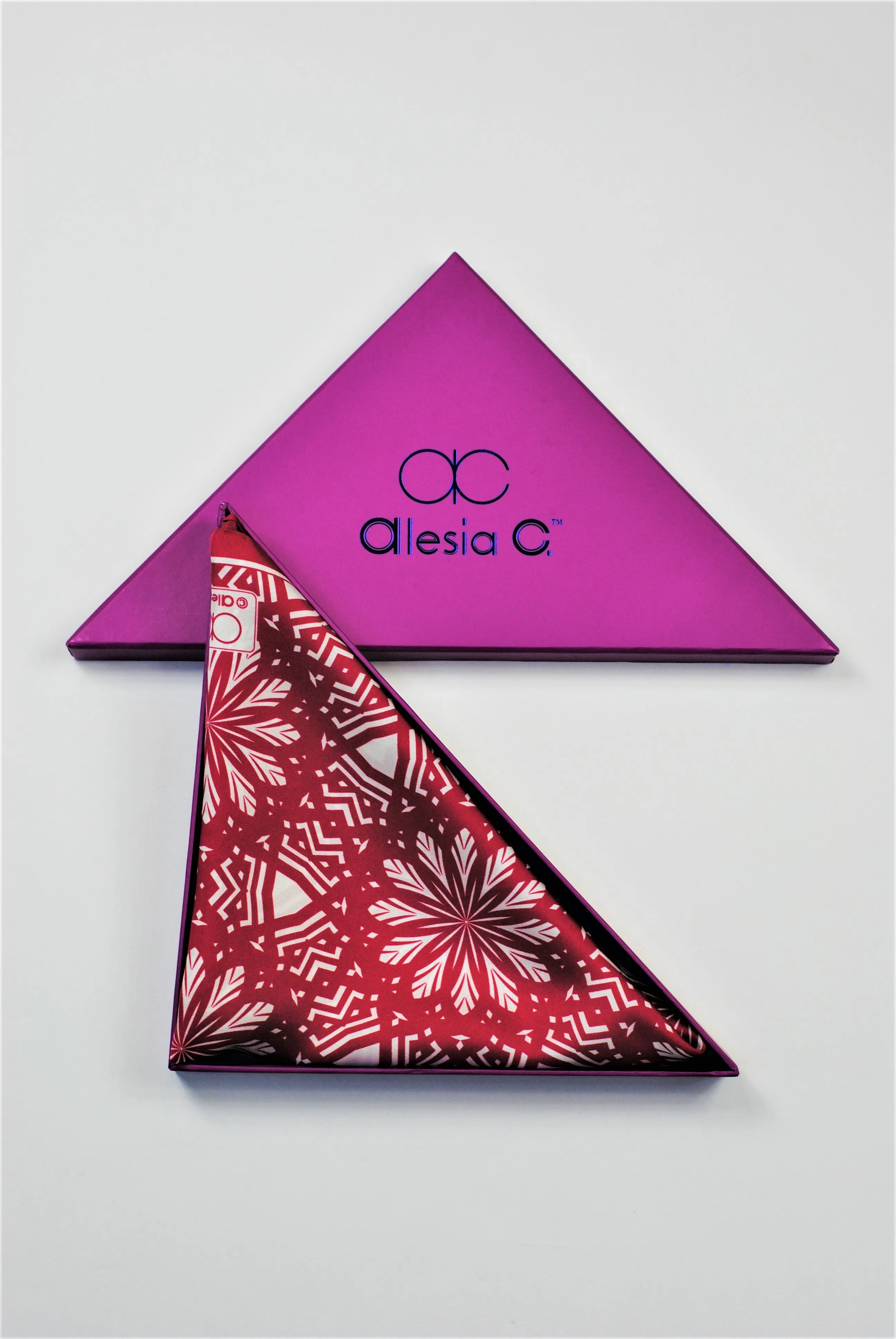 ASTER Mandala Designer 100% Silk Scarf in Burgundy White