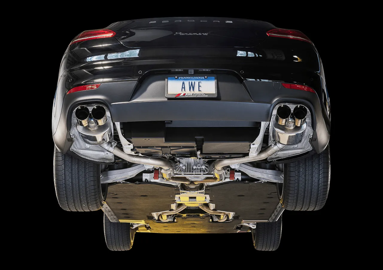 AWE EXHAUST SUITE FOR PORSCHE PANAMERA 2/4 w/ Chrome Silver Tips