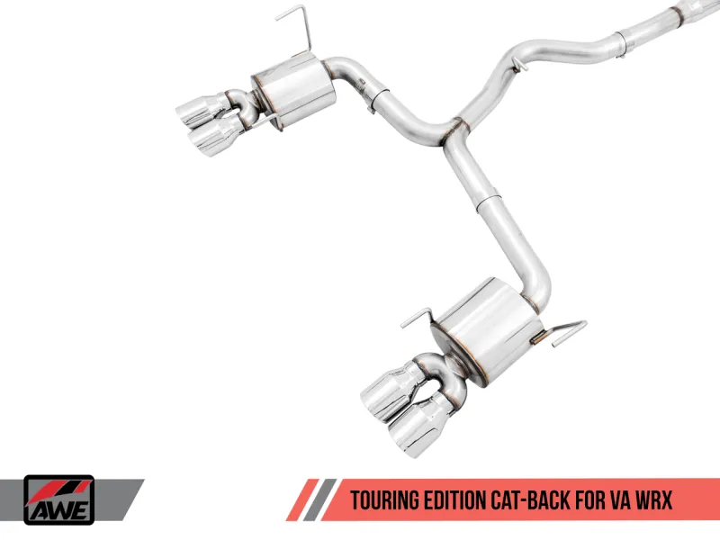 AWE Tuning 2015  Subaru WRX VA Sedan Touring Edition Exhaust - Chrome Silver Tips (102mm)