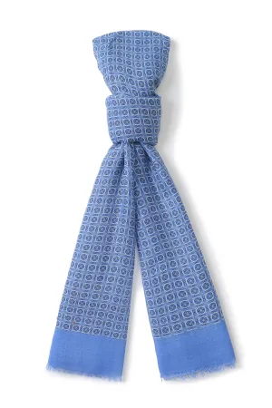 Azure Blue Medallion Scarf