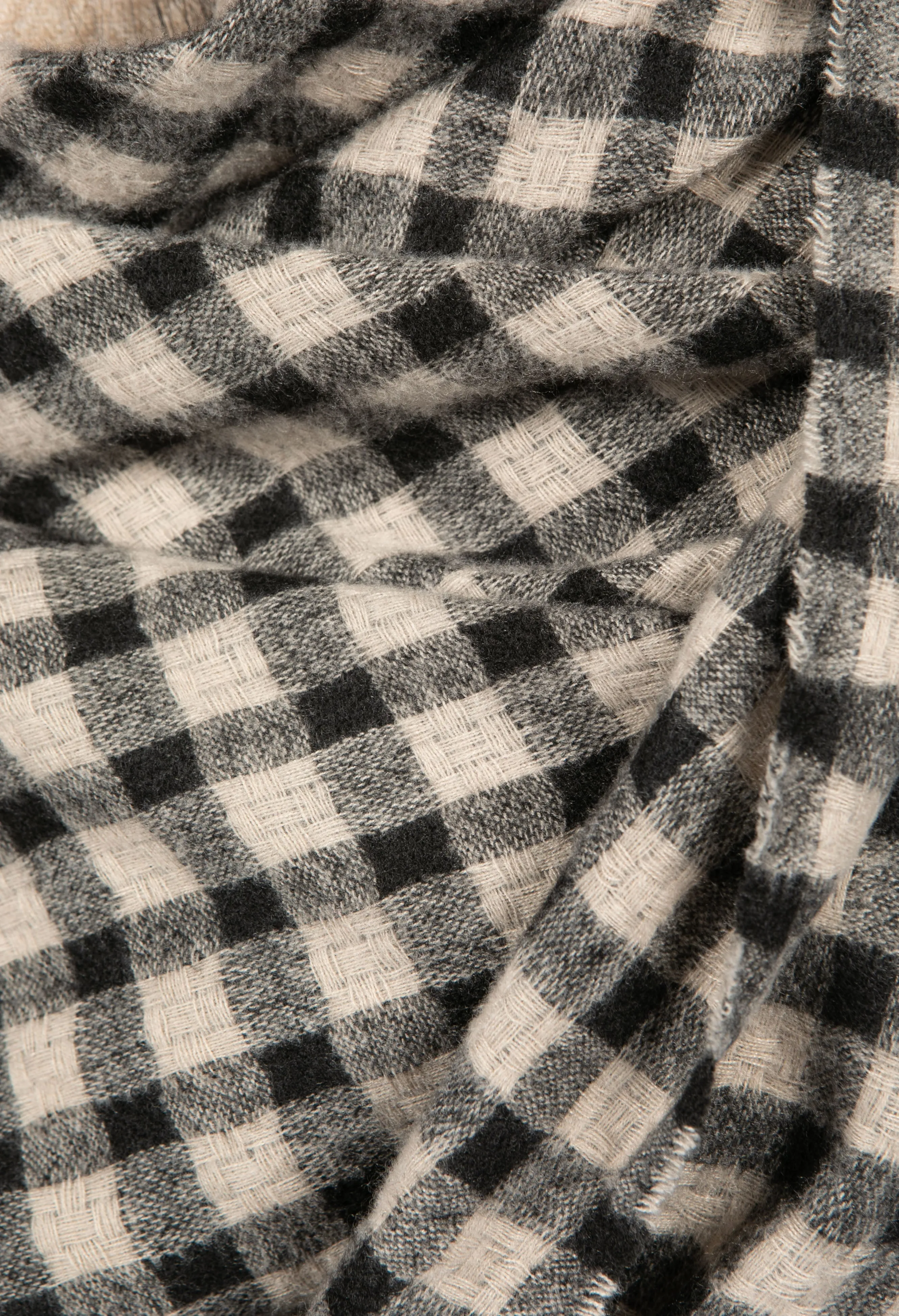 Black and Cream Check Scarf