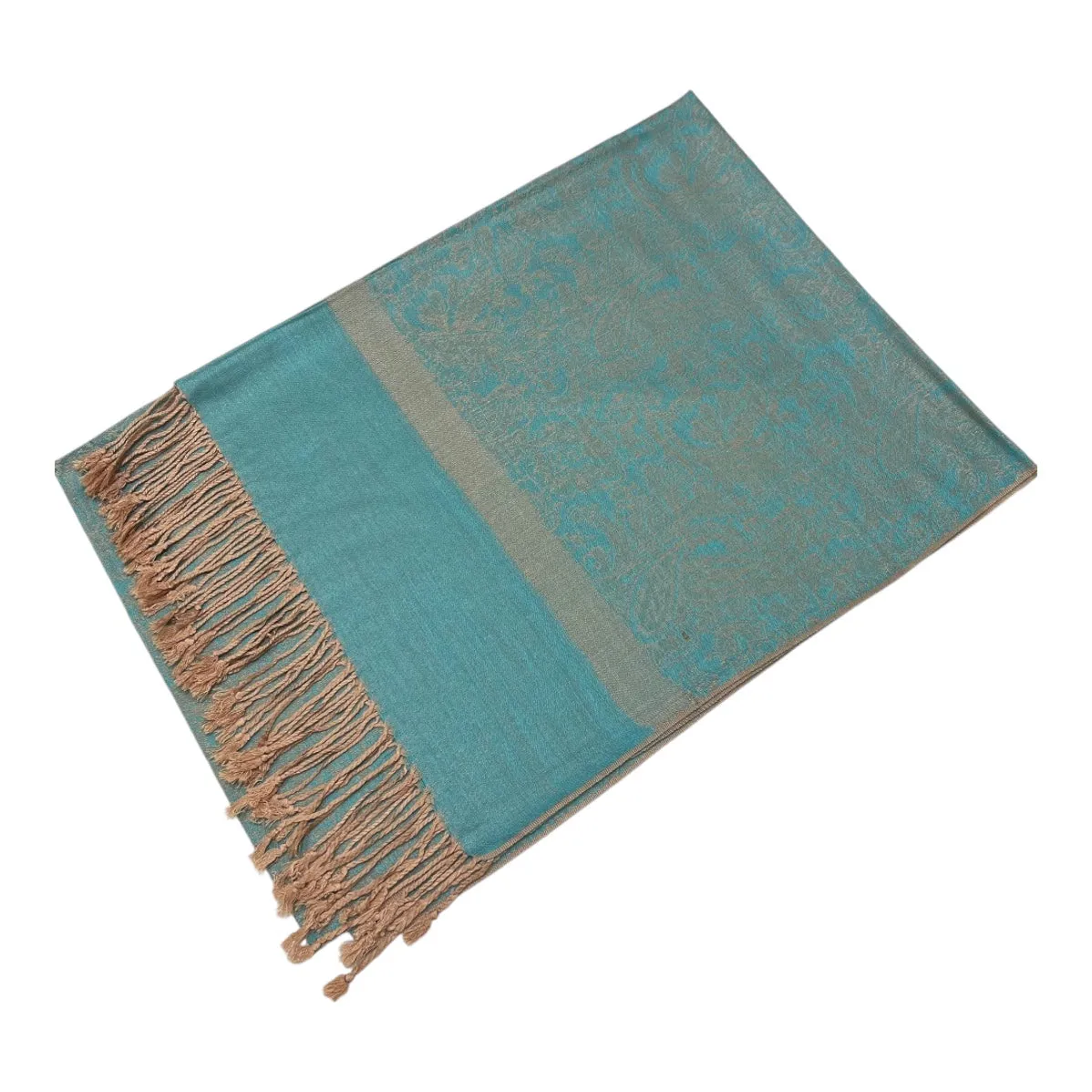 Blue Beige Paisley Pashmina Scarves