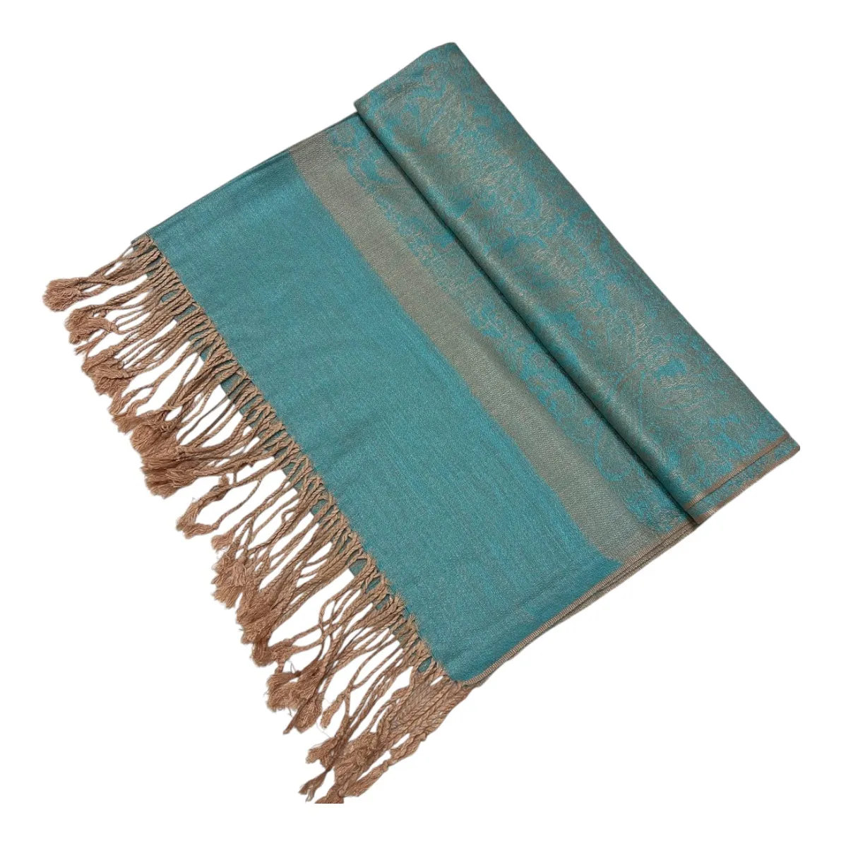 Blue Beige Paisley Pashmina Scarves