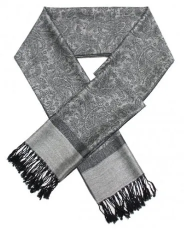 Boricua Pashmina (Synthetic)/Silk Blend Paisley Design Shawl