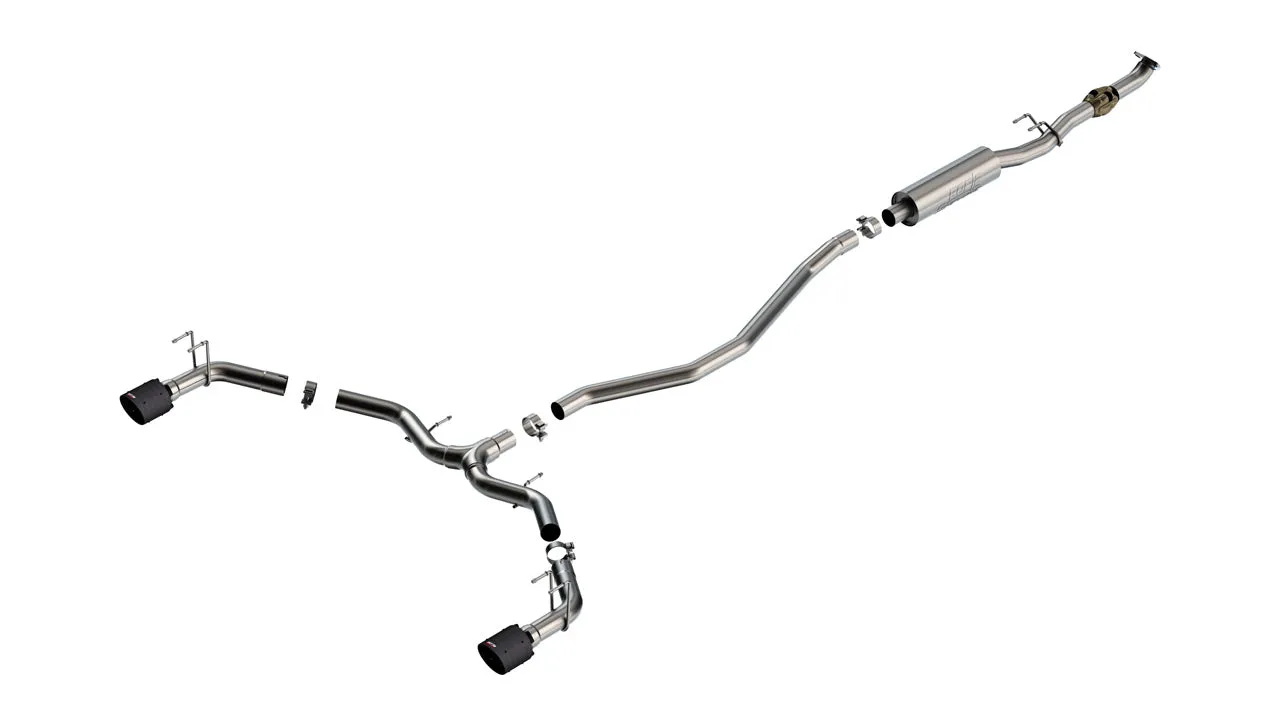 BORLA 140922CFBA Cat-Back Exhaust System S-TYPE 2.50", TIP 4.5" Carb,Fiber With Black Anodized Center for HONDA Civic 1.5L/ ACURA Integra 2022-2023