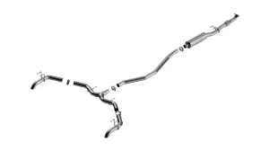 BORLA 140928 Cat-Back Exhaust System S-TYPE 2.50", TIP 2.50" Brushed T-304 Stainless Steel (TURN DOWN) for HONDA Civic EX/ Touring 1.5L 2022-2023