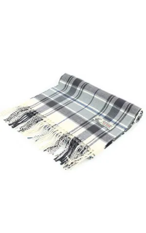 DBS010-04 Grey Plaid Pattern Cashmere Feel scarves 12pcs Pack