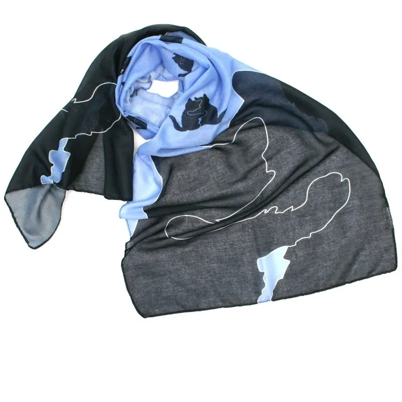 Hugging Cat Scarf Blue