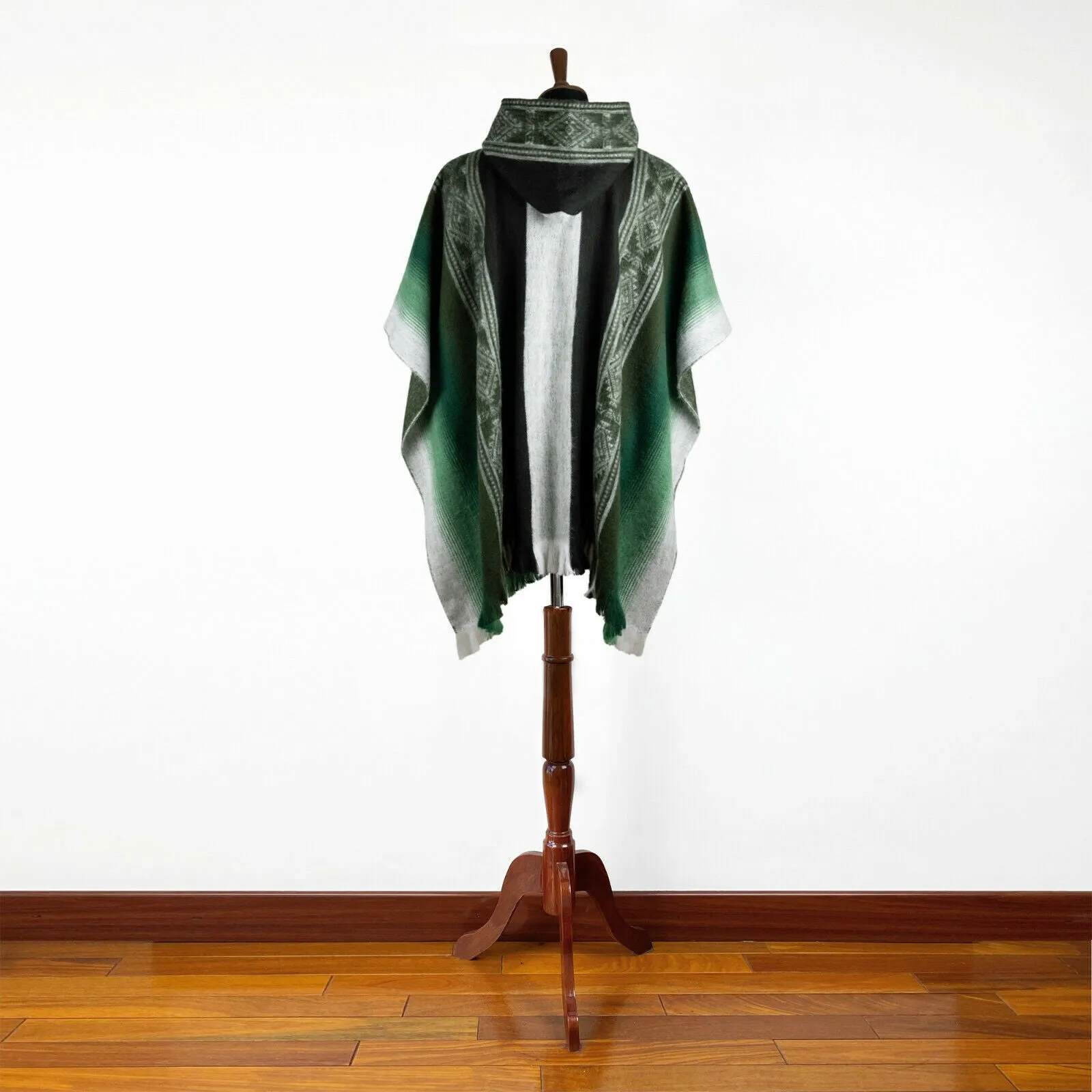 Isazi - Lightweight Baby Alpaca Hooded Poncho - Emerald Green - Unisex