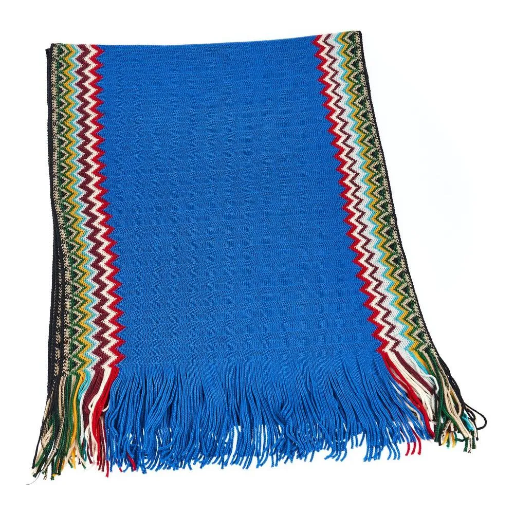 Missoni Blue Wool Men Scarf