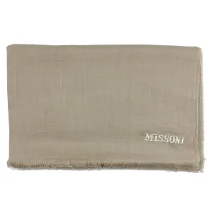 Missoni Scarf Beige Design - Lightweight Alpaca Silk Designer Shawl SALE