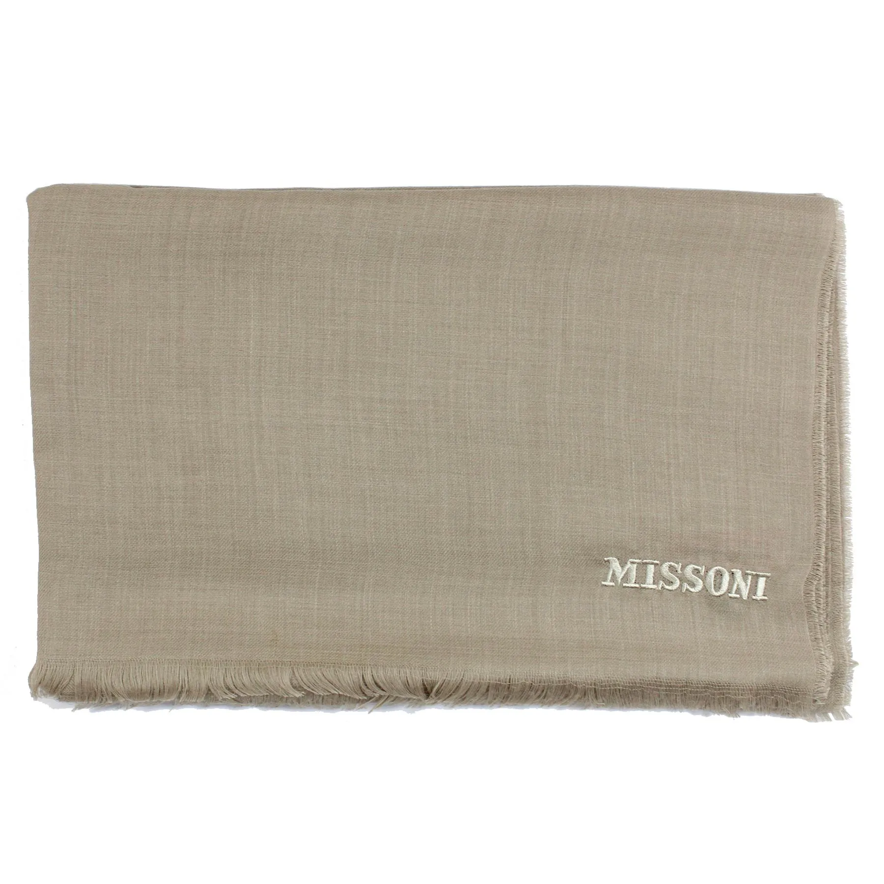 Missoni Scarf Beige Design - Lightweight Alpaca Silk Designer Shawl SALE