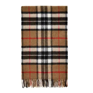 Moon Lambswool Camel Thompson Tartan Merino Throw Blanket