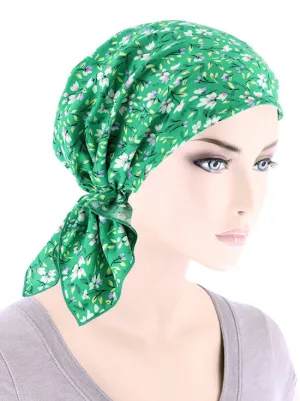 Shorty Scarf Green Ditsy Floral