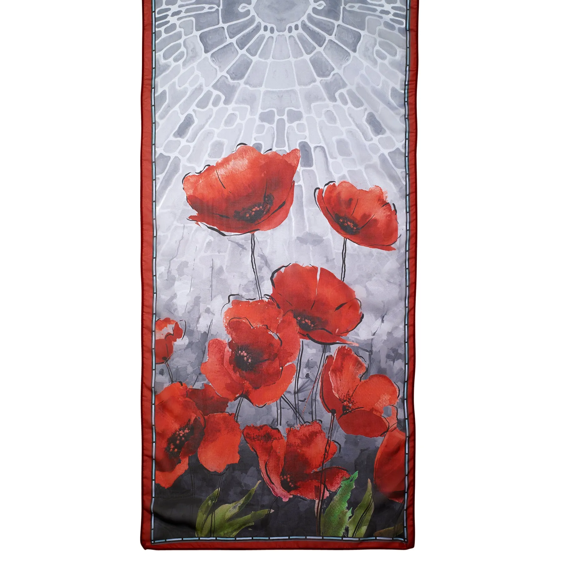 Stained Glass Poppies Scarf